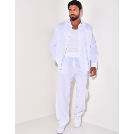 Ensemble pantalon et chemise manches longues oversize en coton Ensemble pantalon et chemise manches longues oversize en coton