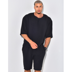 Ensemble short et t-shirt oversize texturé Ensemble short et t-shirt oversize texturé
