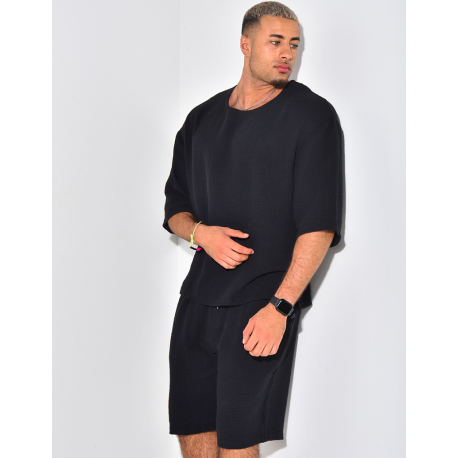 Ensemble short et t-shirt oversize texturé Ensemble short et t-shirt oversize texturé