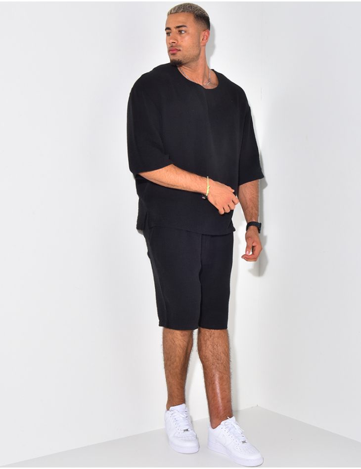 Ensemble short et t-shirt oversize texturé Ensemble short et t-shirt oversize texturé