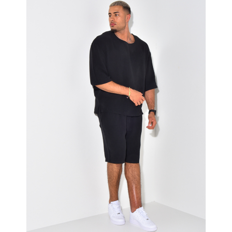 Ensemble short et t-shirt oversize texturé Ensemble short et t-shirt oversize texturé