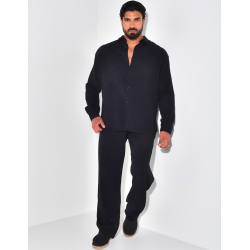 Ensemble pantalon et chemise manches longues oversize en coton Ensemble pantalon et chemise manches longues oversize en coton