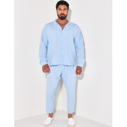 Ensemble pantalon et chemise texturé