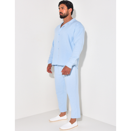 Ensemble pantalon et chemise texturé