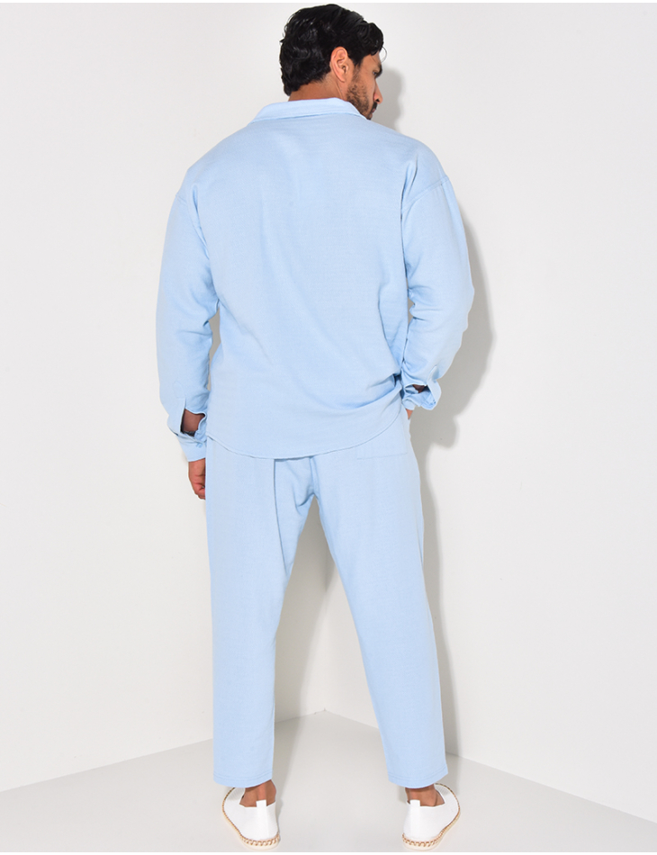 Ensemble pantalon et chemise texturé
