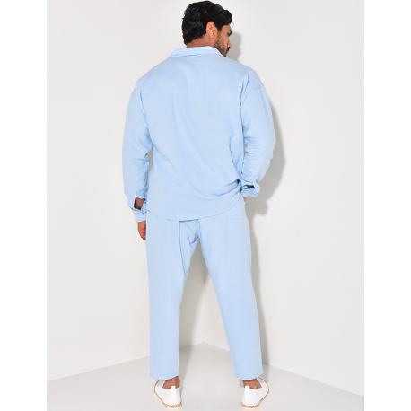 Ensemble pantalon et chemise texturé