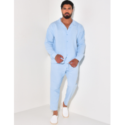 Ensemble pantalon et chemise texturé