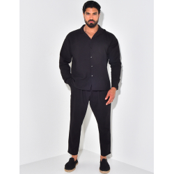 Ensemble pantalon et chemise texturé Ensemble pantalon et chemise texturé
