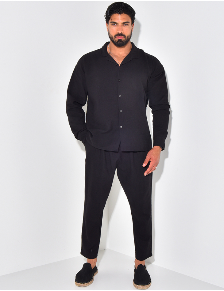 Ensemble pantalon et chemise texturé Ensemble pantalon et chemise texturé