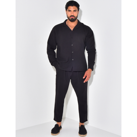 Ensemble pantalon et chemise texturé Ensemble pantalon et chemise texturé