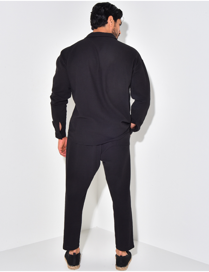 Ensemble pantalon et chemise texturé Ensemble pantalon et chemise texturé