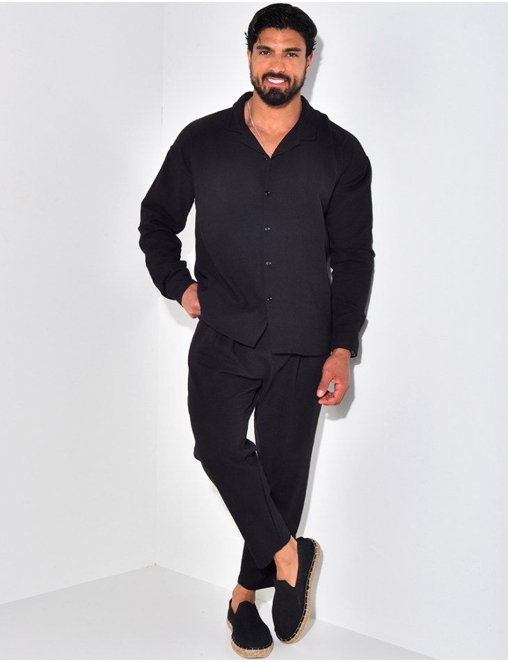Ensemble pantalon et chemise texturé Ensemble pantalon et chemise texturé