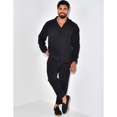 Ensemble pantalon et chemise texturé Ensemble pantalon et chemise texturé