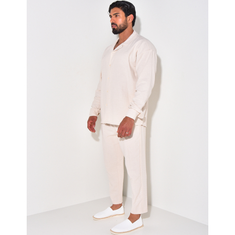 Ensemble pantalon et chemise texturé Ensemble pantalon et chemise texturé