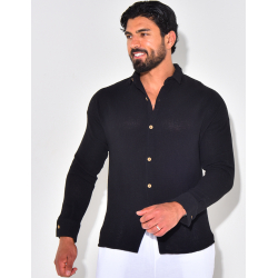 Chemise manches longues nid d'abeille