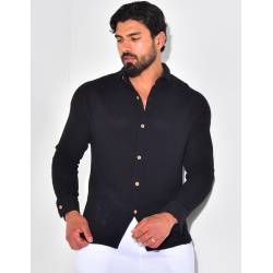 Chemise manches longues nid d'abeille