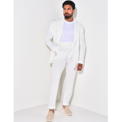 Ensemble de costume 2 pièces à rayures texturé
