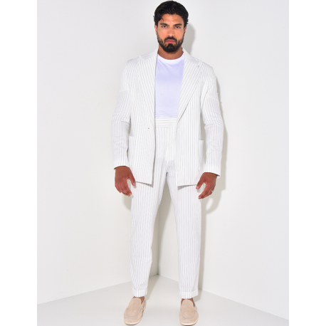 Ensemble de costume 2 pièces à rayures texturé