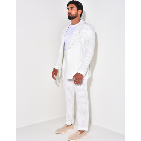 Ensemble de costume 2 pièces à rayures texturé