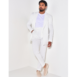 Ensemble de costume 2 pièces à rayures texturé