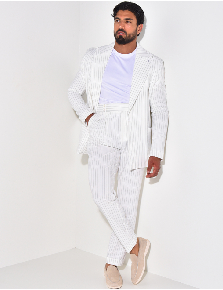 Ensemble de costume 2 pièces à rayures texturé