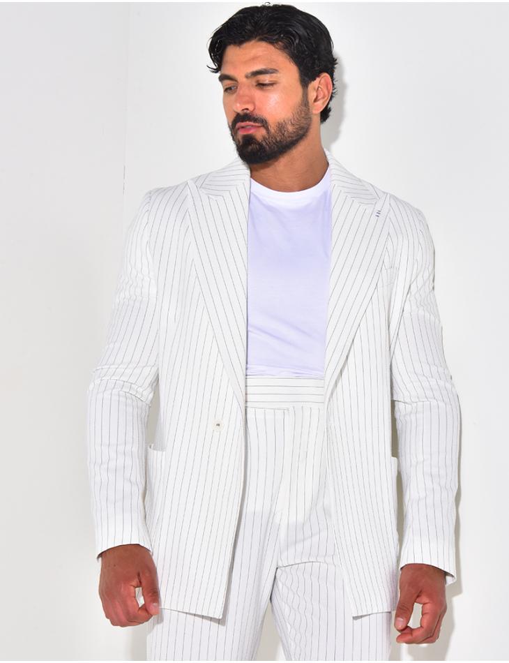 Ensemble de costume 2 pièces à rayures texturé