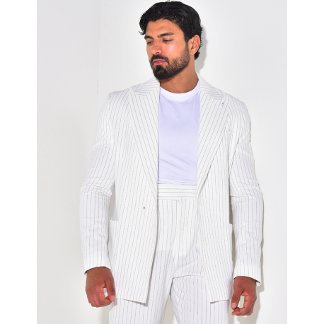 Ensemble de costume 2 pièces à rayures texturé