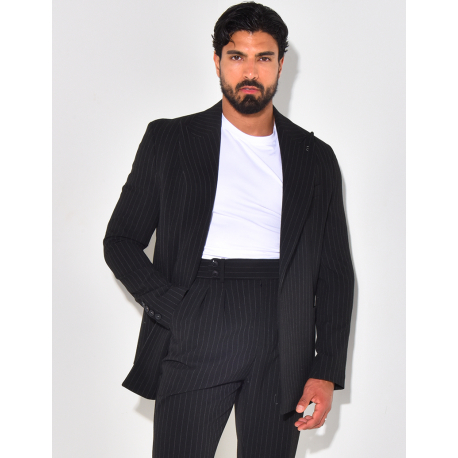 Ensemble de costume 2 pièces à rayures texturé Ensemble de costume 2 pièces à rayures texturé
