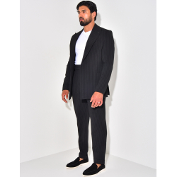 Ensemble de costume 2 pièces à rayures texturé Ensemble de costume 2 pièces à rayures texturé