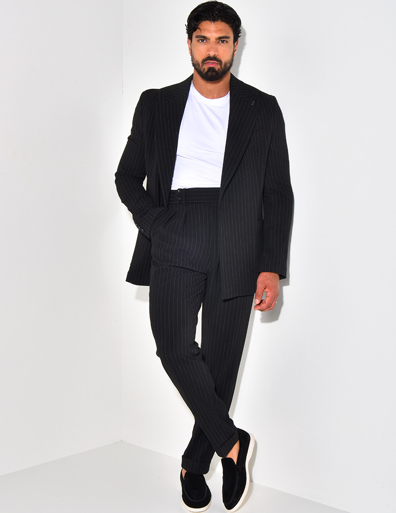 Ensemble de costume 2 pièces à rayures texturé