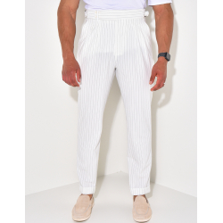 Pantalon à rayures texturé Pantalon à rayures texturé