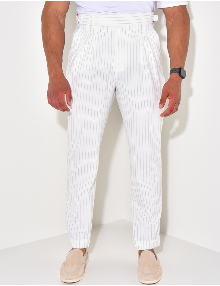 Pantalon à rayures texturé Pantalon à rayures texturé