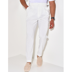 Pantalon à rayures texturé Pantalon à rayures texturé