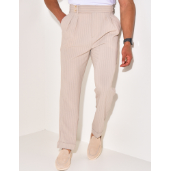 Pantalon à rayures texturé Pantalon à rayures texturé