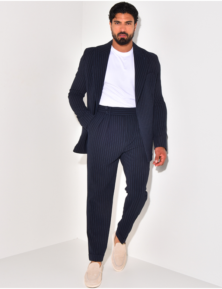 Pantalon à rayures texturé Pantalon à rayures texturé