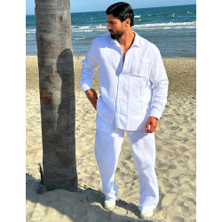 Ensemble pantalon et chemise manches longues oversize en coton Ensemble pantalon et chemise manches longues oversize en coton