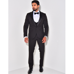Ensemble de costume 3 pièces bi-matière Ensemble de costume 3 pièces bi-matière