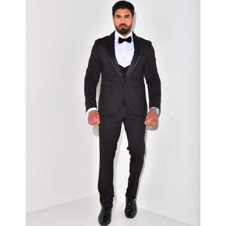 Ensemble de costume 3 pièces bi-matière Ensemble de costume 3 pièces bi-matière