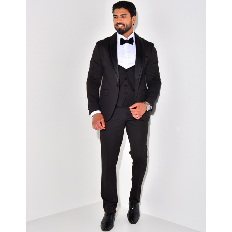 Ensemble de costume 3 pièces bi-matière Ensemble de costume 3 pièces bi-matière