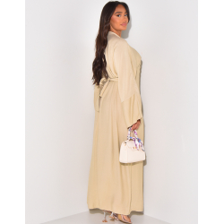 Robe cache-coeur à nouer effet lin Robe cache-coeur à nouer effet lin