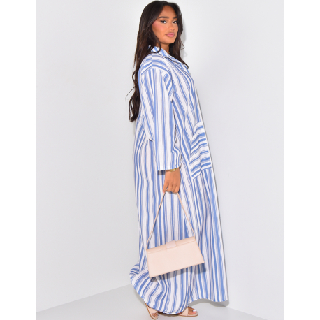 Robe chemise oversize rayée à poches Robe chemise oversize rayée à poches