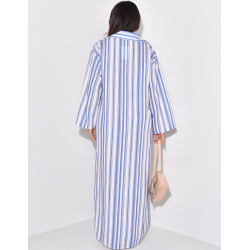 Robe chemise oversize rayée à poches Robe chemise oversize rayée à poches