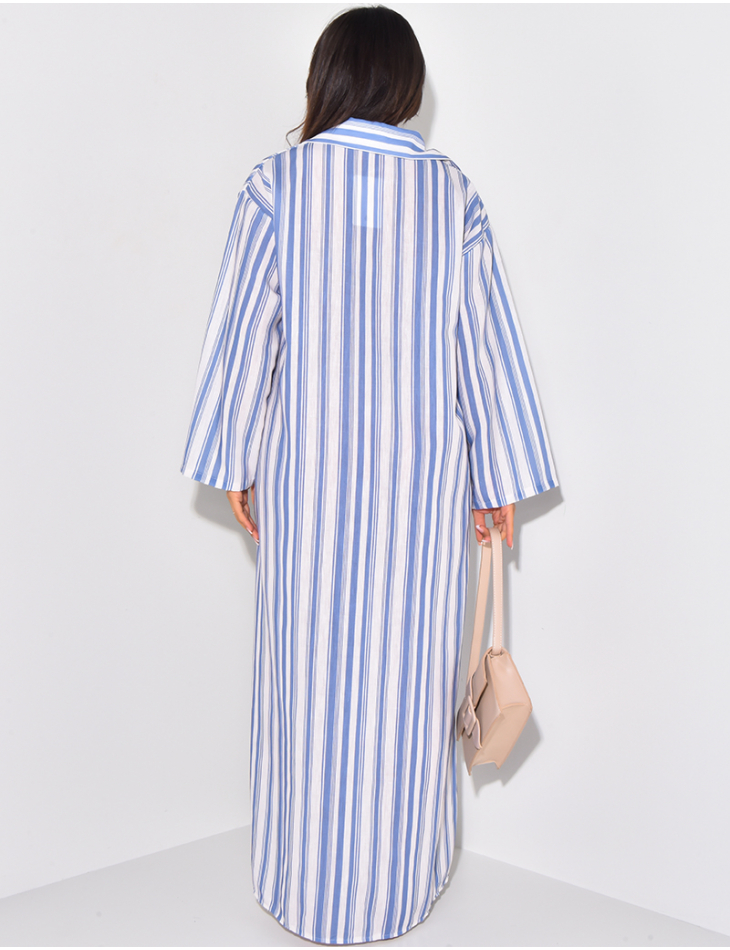 Robe chemise oversize rayée à poches Robe chemise oversize rayée à poches
