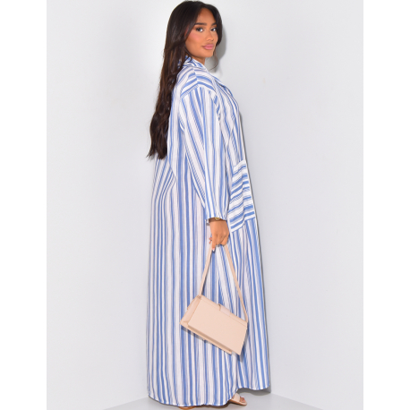 Robe chemise oversize rayée à poches Robe chemise oversize rayée à poches
