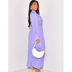 Ensemble jupe longue portefeuille et chemise oversize à poche Ensemble jupe longue portefeuille et chemise oversize à poche