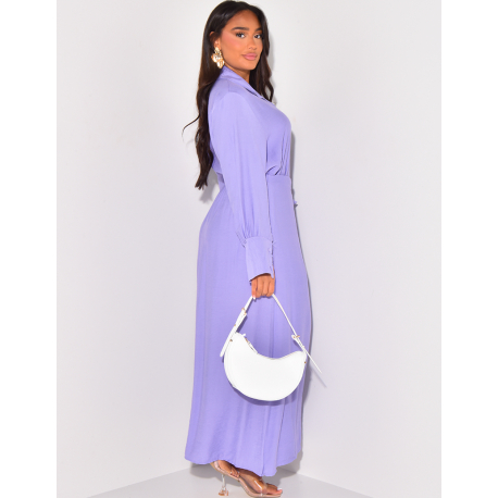 Ensemble jupe longue portefeuille et chemise oversize à poche Ensemble jupe longue portefeuille et chemise oversize à poche