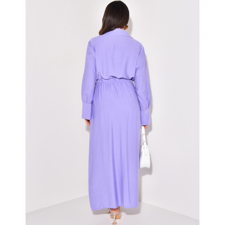 Ensemble jupe longue portefeuille et chemise oversize à poche Ensemble jupe longue portefeuille et chemise oversize à poche