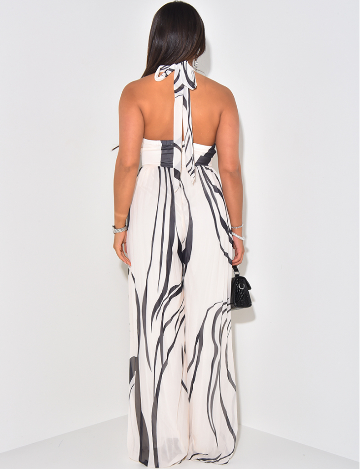 Combinaison en voile imprimé à nouer Combinaison en voile imprimé à nouer