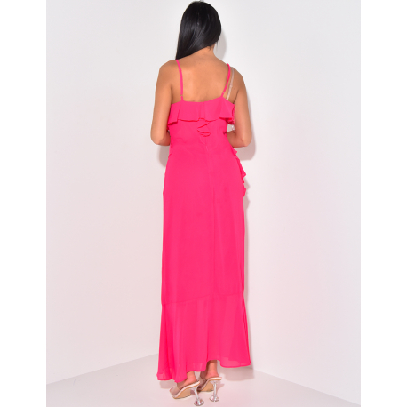 Langes Kleid aus Voile mit Rüschen Langes Kleid aus Voile mit Rüschen