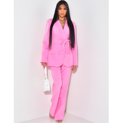 Wide belted suit & bell-bottom pants set Wide belted suit & bell-bottom pants set